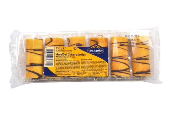 Aardbei Cake rolletjes